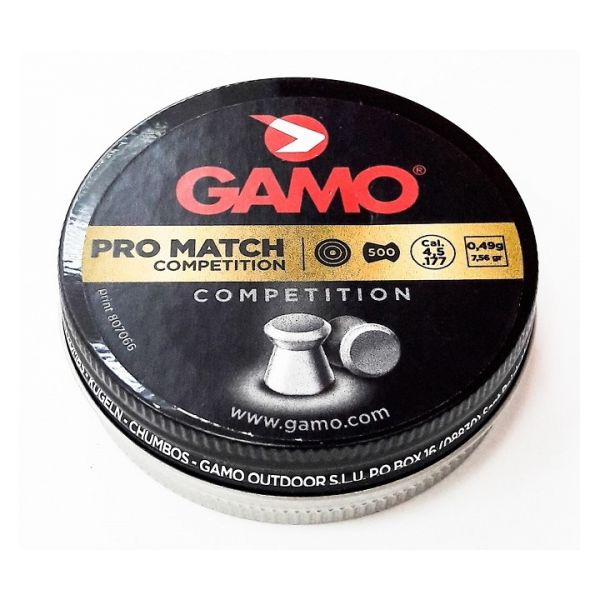 Пули Gamo Pro Match 4,5 мм, 0,49 грамм, 500 штук